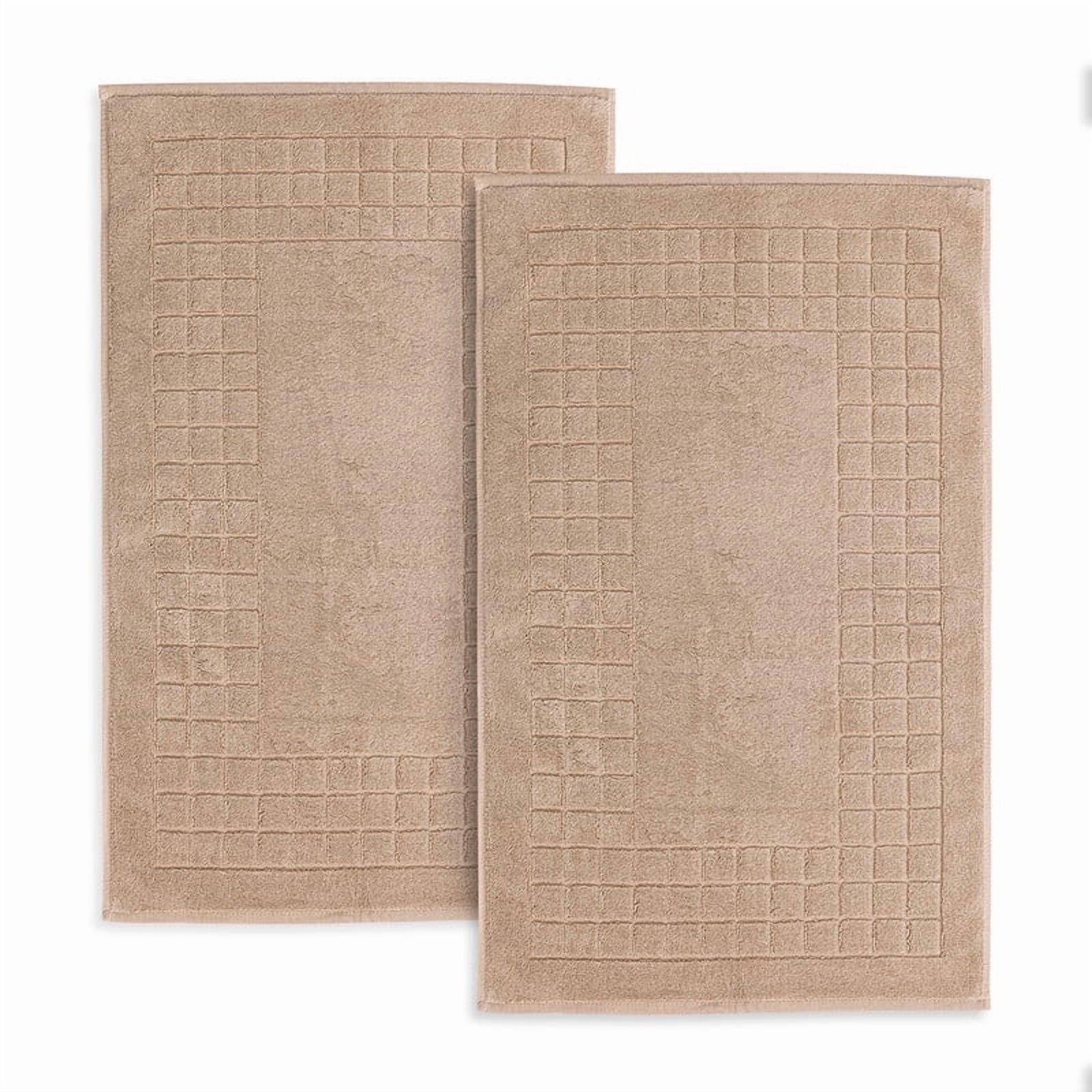 Evimpex Bath Mats, 20 x 36 Inches, 2pcs/set, 100% Ring Spun Cotton - Highly Absorbent, Quick-Dry, Soft, and Machine Washable Shower Bathroom Floor Mat for Home Use