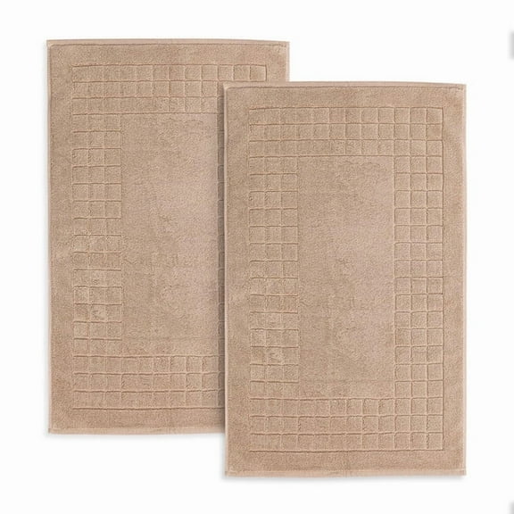 Evimpex Bath Mats, 20 x 36 Inches, 2pcs/set, 100% Ring Spun Cotton - Highly Absorbent, Quick-Dry, Soft, and Machine Washable Shower Bathroom Floor Mat for Home Use