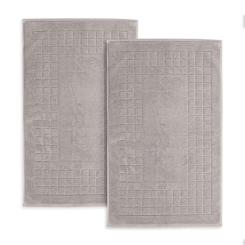 Evimpex Bath Mats, 20 x 36 Inches, 2pcs/set, 100% Ring Spun Cotton - Highly Absorbent, Quick-Dry, Soft, and Machine Washable Shower Bathroom Floor Mat for Home Use
