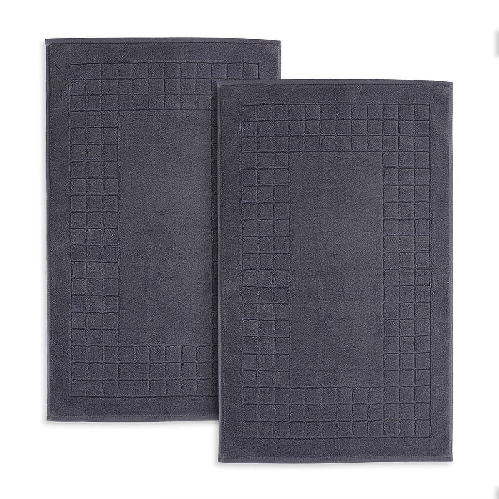 Evimpex Bath Mats, 20 x 36 Inches, 2pcs/set, 100% Ring Spun Cotton - Highly Absorbent, Quick-Dry, Soft, and Machine Washable Shower Bathroom Floor Mat for Home Use