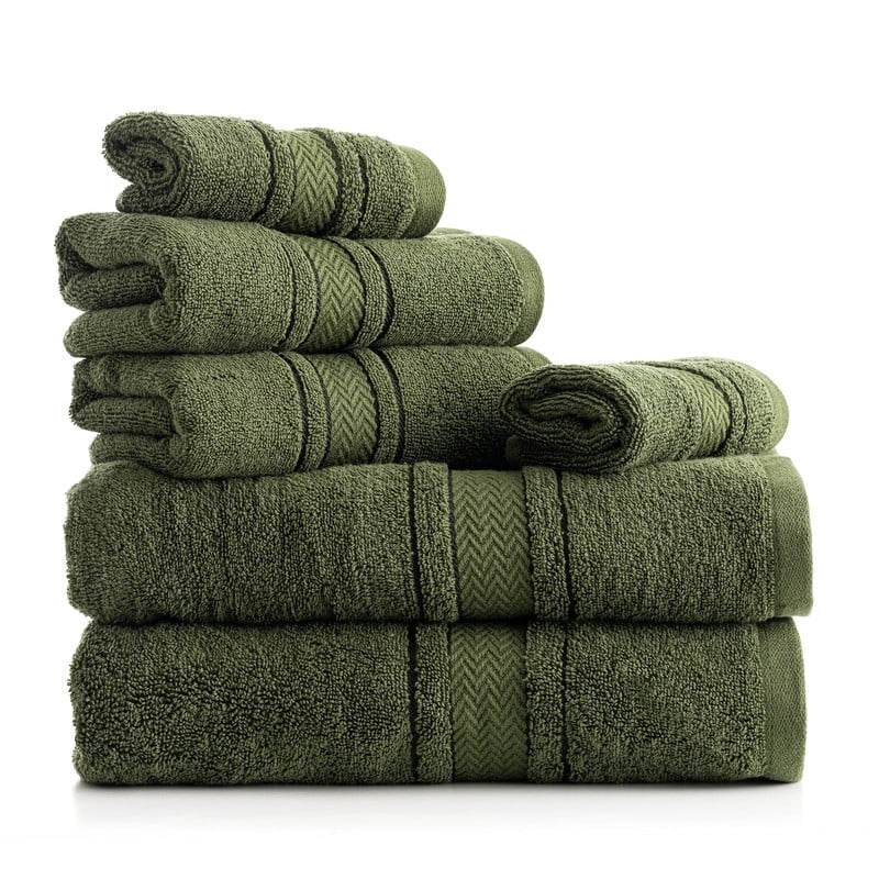 Evimpex Solid 6-piece Towel Set, 100% Cotton Premium Soft Bathroom ...