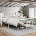 thumbnail image 1 of EvinTer Platform Metal Full Bed Frame, Suitable for All Ages, White, 1 of 6