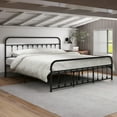 thumbnail image 1 of EvinTer Platform Metal King Bed Frame, Suitable for All Ages, Black, 1 of 6