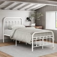 thumbnail image 1 of EvinTer Platform Metal Twin Bed Frame, Suitable for All Ages, White, 1 of 6