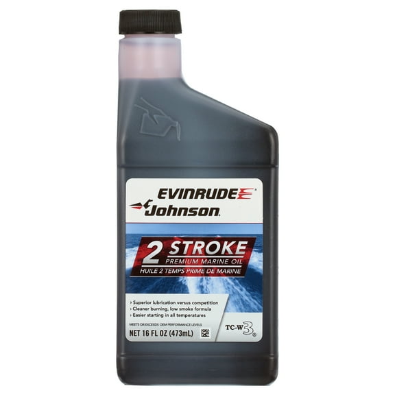 Evinrude Johnson Premium TC-W3 Mineral 2 Cycle Marine Oil,16 fl oz