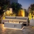 thumbnail image 1 of Evita 42" Propane Fire Pits for Outdoor 50,000 BTU Gas Fire Pit Table with Lid ,Glass stone,Windguard Glass,Tank Cover,LED Light Strip, 1 of 10