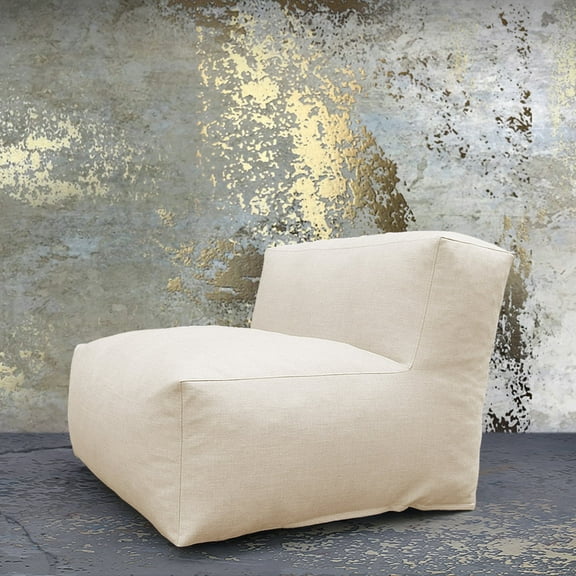 Evita Beige Outdoor Lounge Furniture , Outdoor Bean Bag Chair,Patio Lounger Comfy Couch, Water-Resistant Olefin Fabric, High-Density Foam Filled Comfy Beach Chairs