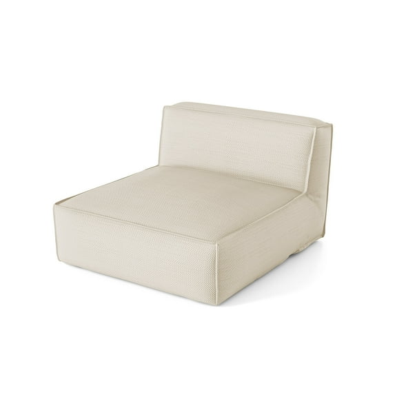 Evita Patio Furniture Bean Bag 2 Person Light Beige Chaise Lounge Chair