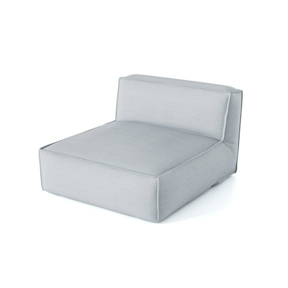 Evita Patio Furniture Bean Bag 2 Person Light Gray Chaise Lounge Chair