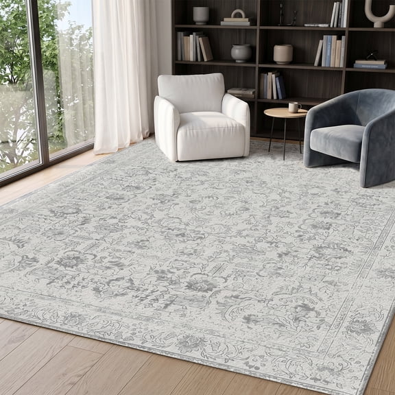 Evitormill 2x3 Area Rug, Non Slip Boho Machine Washable Indoor Carpet for Living Room Bedroom, Beige