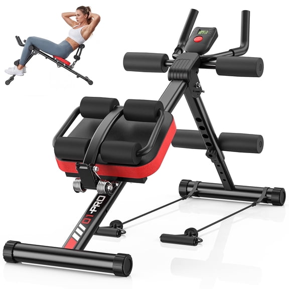 Evitormill Adjustable Ab Machine with Soft Foam Pad, Foldable Ab Workout Equipment for Home Gym, Full Body Strength Training, 330lbs Capacity