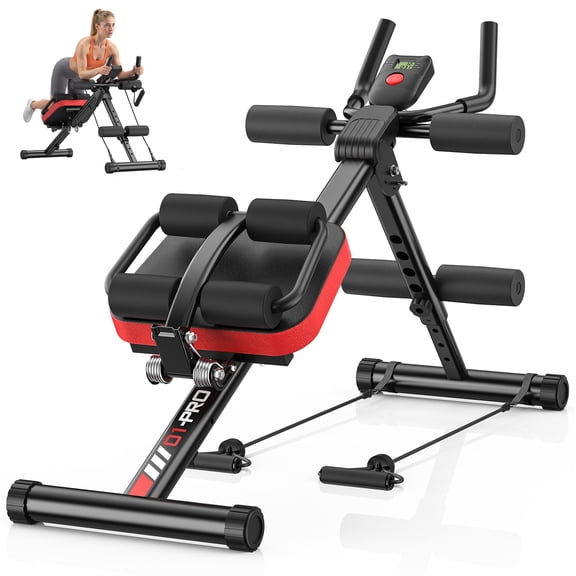 Evitormill Adjustable Ab Machine with Soft Foam Pad, Foldable Ab Workout Equipment for Home Gym, Full Body Strength Training, 330lbs Capacity