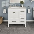thumbnail image 1 of Eviva Aberdeen 36" Transitional White Bathroom Vanity with White Carrara Quartz Countertop, 1 of 7