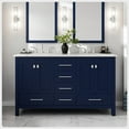 thumbnail image 1 of Eviva Aberdeen 60 Inch Double Sink Blue Transitional Bathroom Vanit, 1 of 7