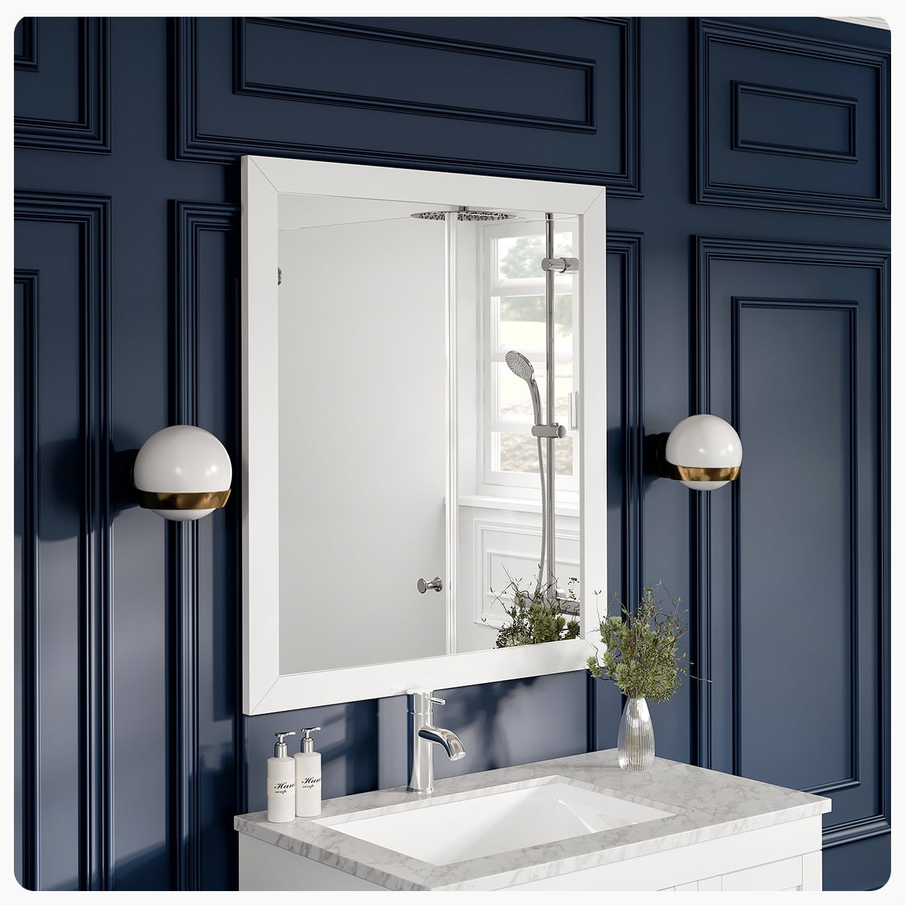 Eviva Acclaim Transitional White Bathroom Vanity Mirror - Walmart.com