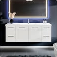 thumbnail image 1 of Eviva Axel 60 Inch Vanity with an Integrated Single SInk Acrylic Basin in White, 1 of 5