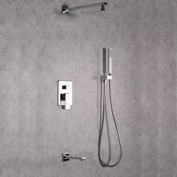 Eviva Beverly Shower and Tub Faucet Set in Chrome Finish