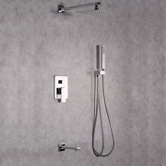 Eviva Beverly Shower and Tub Faucet Set in Chrome Finish