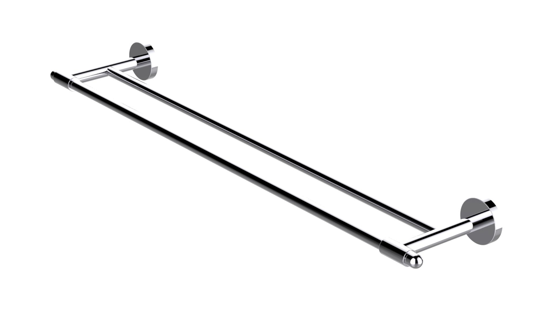 Chrome Wall Mounted Double Towel Bar 26 Inch