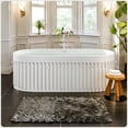 thumbnail image 1 of Eviva Cascade 67 Inch Solid Surface Freestanding Bathtub in Matte White, 1 of 5