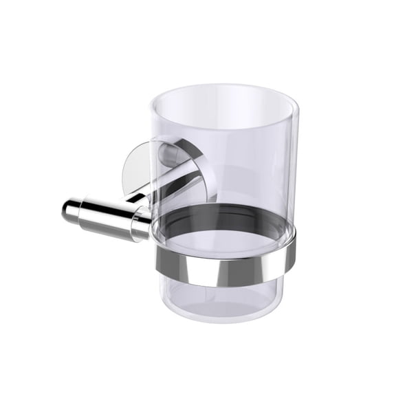 Eviva Clear Glassy Tooth Brush Holder Wall Mount (Brushed Nickel) Bathroom Acccessories