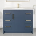 thumbnail image 1 of Eviva Curio 42"W x 18"D Dark Blue Bathroom Vanity with White Carrara Quartz Countertop and Undermount Porcelain Sink, 1 of 11