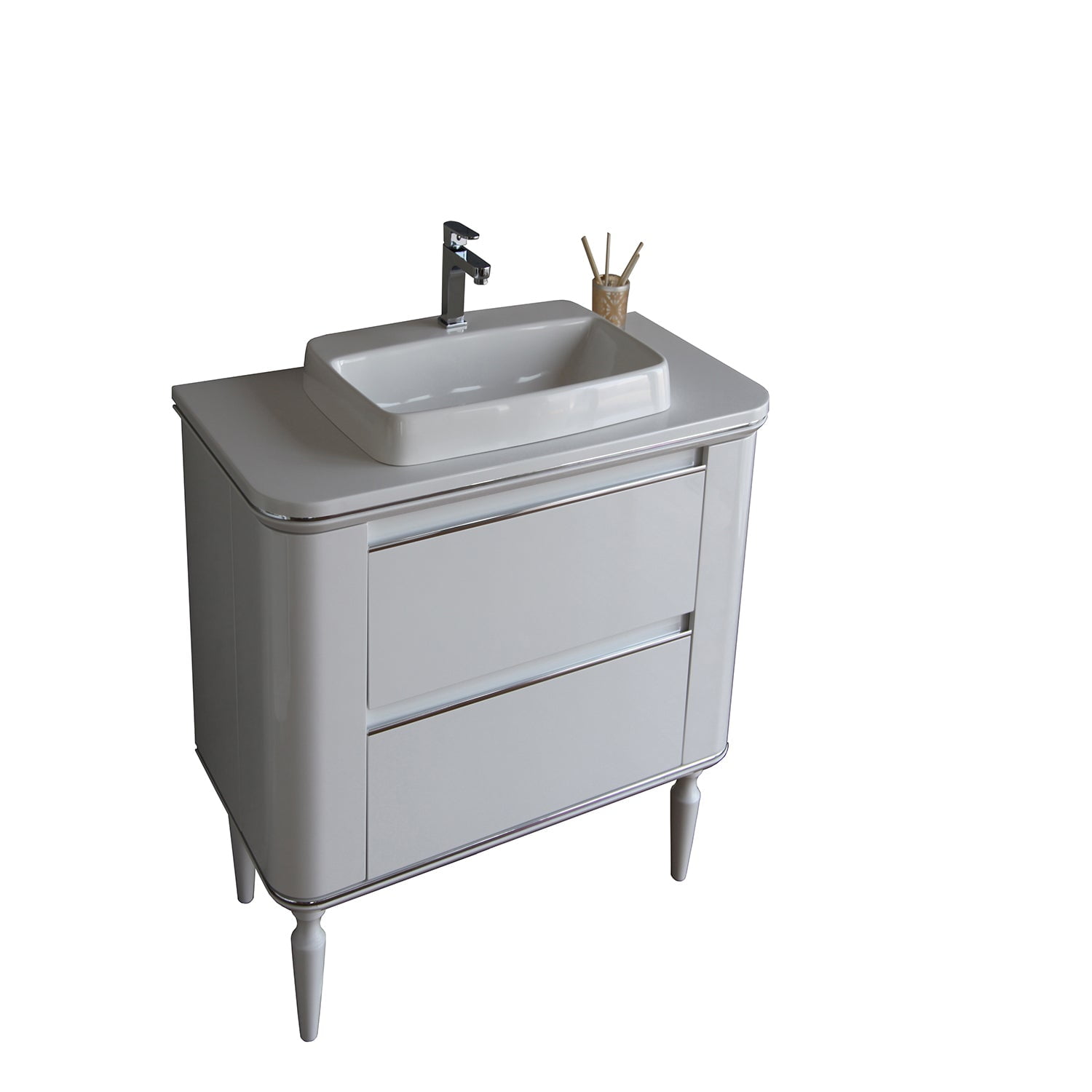 Eviva Duva 40" White Acrylic Freestanding Bathroom Vanity