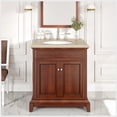 thumbnail image 1 of Eviva Elite Princeton 30" Teak Bathroom Vanity w/ Double Ogee Edge Crema Marfil Top, 1 of 6