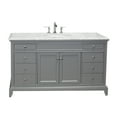 thumbnail image 1 of Eviva Elite Stamford 60" Gray Solid Wood Single Bathroom Vanity Set with Double OG white carrara Marble Top & White Undermount Porcelain Sink, 1 of 4