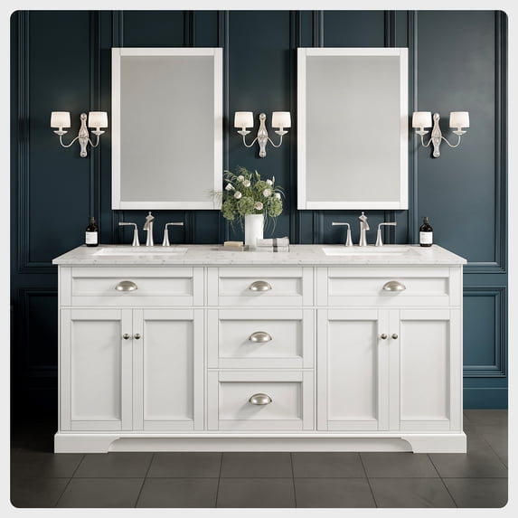 Eviva Epic Transitional White Bathroom Vanity