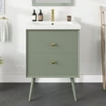 thumbnail image 1 of Eviva Green 24"W x 18"D Vintage Green Bathroom Vanity with White Porcelain Countertop and Integrated Sink, 1 of 10