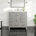 thumbnail image 1 of Eviva Hampton 36" x 18" Gray Transitional Bathroom Vanity with White Carrara Quartz Countertop, 1 of 7