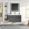 thumbnail image 1 of Eviva Joy 39"W x 18"D Gray Wall-mounted Bathroom Vanity with White Porcelain Integrated Sink Top, 1 of 7