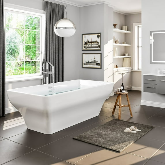 Eviva Lily 60 inch White Acrylic Free Standing Bathtub