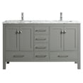 thumbnail image 1 of Eviva London 60 x 18 inch Gray Transitional Double Sink Bathroom Vanity with White Carrara Marble Countertop and Undermount Porcelain Sinks, 1 of 5