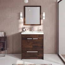 Eviva Lugano 24" Rosewood Modern Bathroom Vanity w/ White Integrated Top