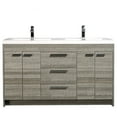 thumbnail image 1 of Eviva Lugano 60" Ash Modern Bathroom Vanity with White Integrated Acrylic Double Sink, 1 of 5