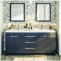 Eviva Lugano 72" Gray Modern Bathroom Vanity with White Integrated Acrylic Double Sink
