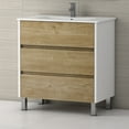 thumbnail image 1 of Eviva Majesty 32" Bathroom Vanity with White Integrated Sink in Oak Finish, 1 of 3