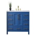thumbnail image 1 of Eviva Navy 42 inch Deep Blue Bathroom Vanity with White Carrara Counter-Top and White Undermount Porcelain Sink, 1 of 6