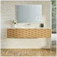 thumbnail image 1 of Eviva Oahu 55 Inch Wall Mount Oak Vanity with Solid Surface Integrated Sink, 1 of 6