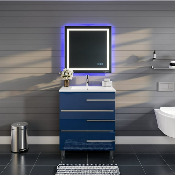 Eviva Olivia 24 inch Marino Blue Free standing Bathroom Vanity