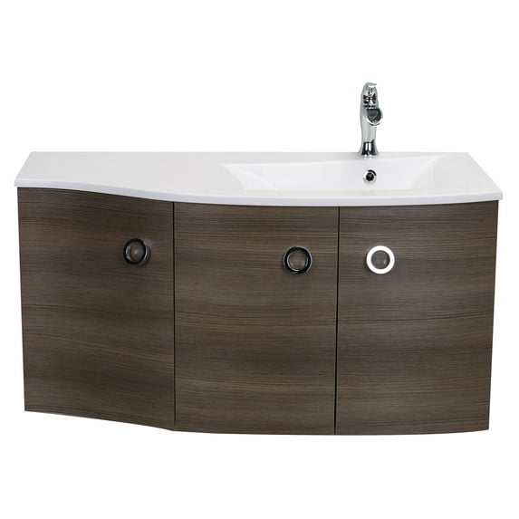 Eviva Romina® 42" Wenge Modern Bathroom Vanity with White Porcelain White Top