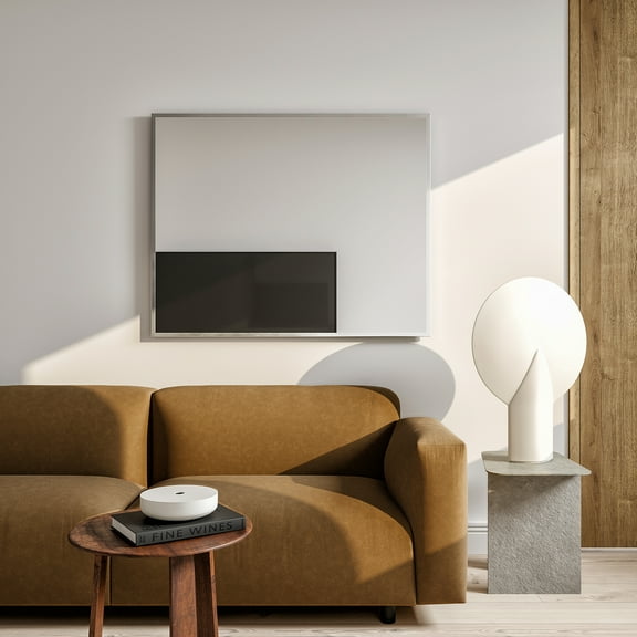 Eviva Sax 24" Brushed Chrome Metal Frame Bathroom Wall Mirror