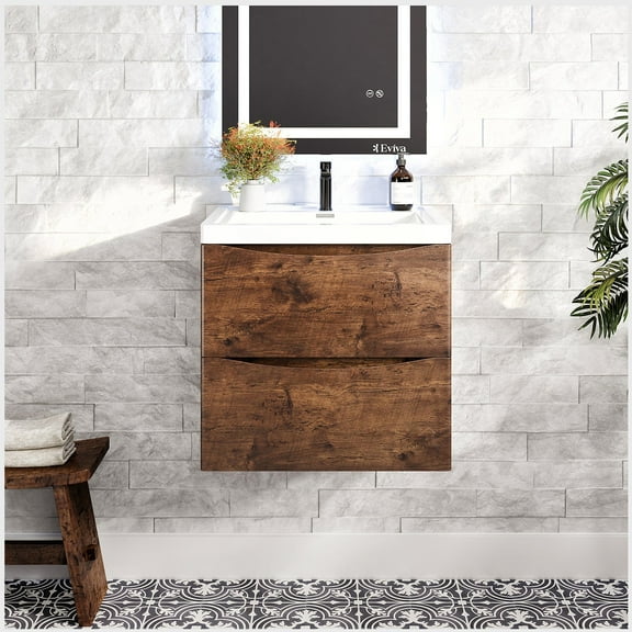 Eviva Smiley 24 Inch Rosewood Bathroom Vanity