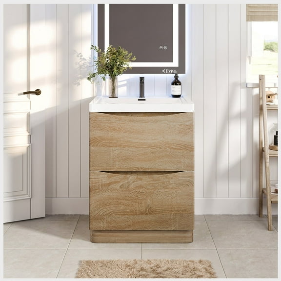 Eviva Smiley 24 inch White Oak Bathroom Vanity