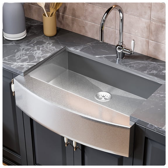 Eviva VIrgo 33" x 21" Stainless Steel Apron Farmhouse Kitchen Sink