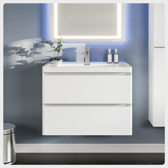 Eviva Victoria 32" Glossy White Modern Bathroom Vanity