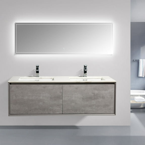 Eviva Vista 60" Concrete Grey Bathroom Vanity