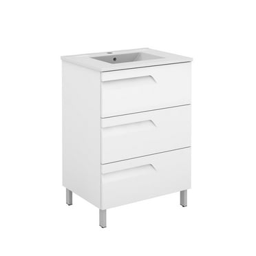 Eviva Vitta 39" White Modern Bathroom Vanity with White Integrated Porcelain Sink